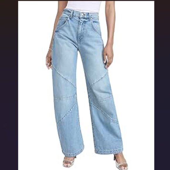NEW EB DENIM Freddy Cropped Barrel Jeans in daphne for women 1125 8t4 - Picture 5 of 10